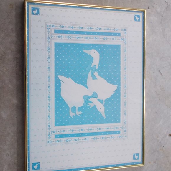 EUC Duck Print in Gold Metal Frame Approximately 18 1/4"x24 1/4"x1" - Picture 5 of 5